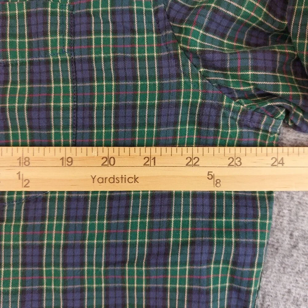 J.Crew Slim Brushed Twill Button Down Shirt Mens Xl Green Blue Tartan Plaid